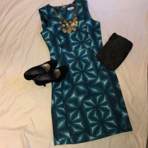 Teal and white Calvin Klein Dress | 12